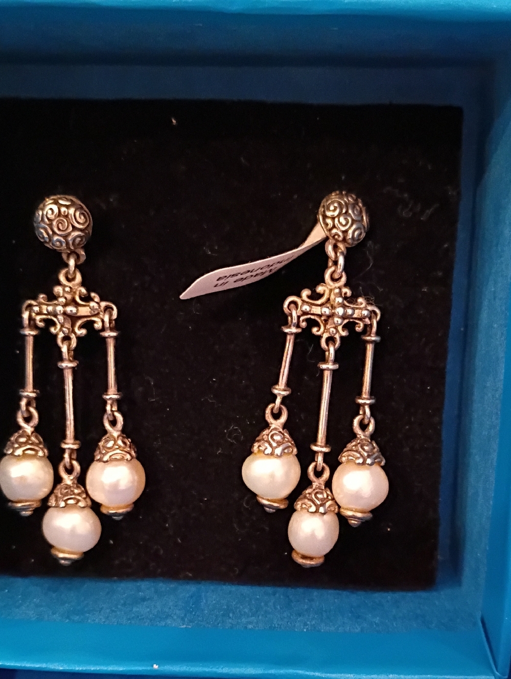 Vintage-Style Pearl Drop Earrings in Silver and Cultured Freshwater Pearls